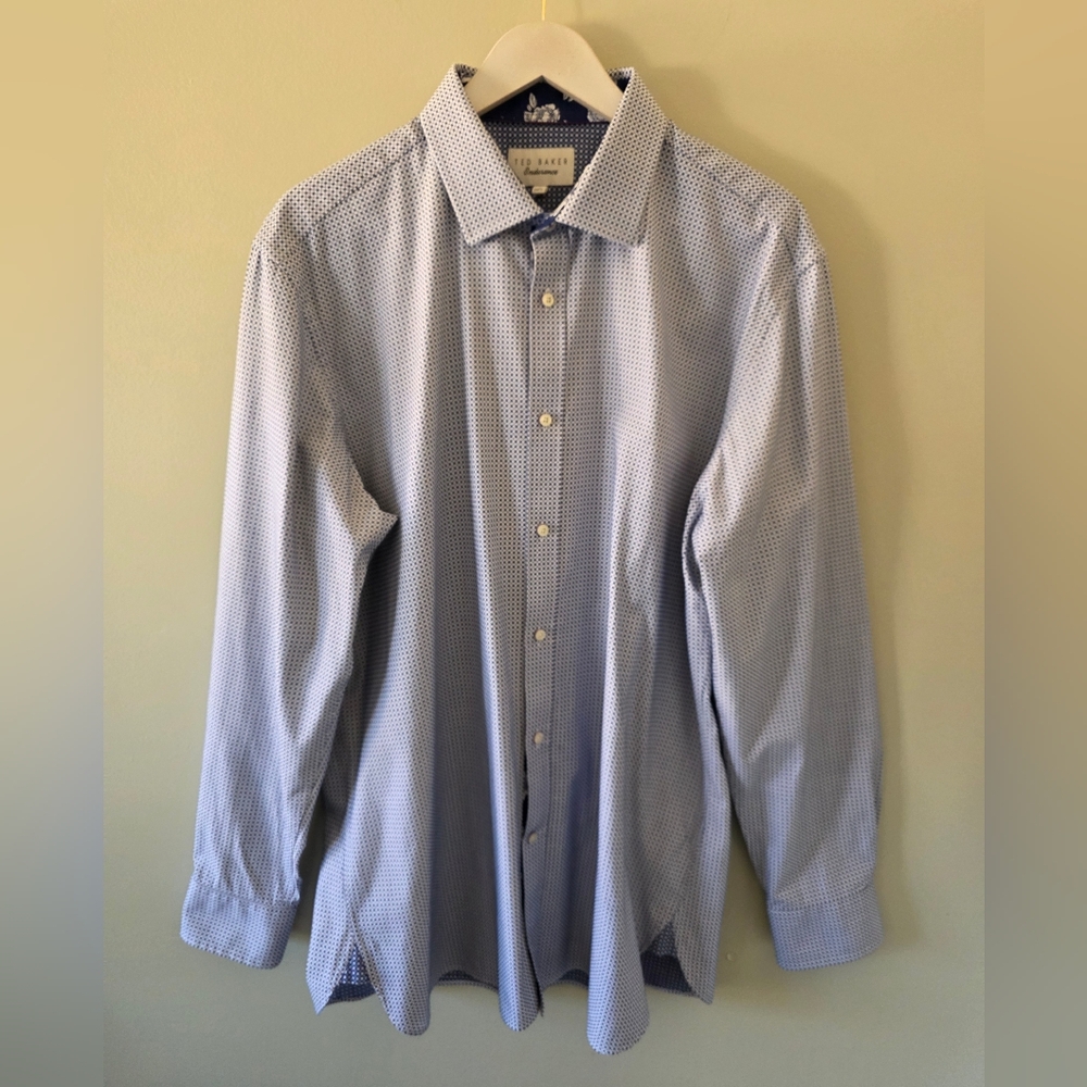 NWOT Ted Baker 17 Endurance Quiet Luxury Preppy Professional Formal Dress Shirt